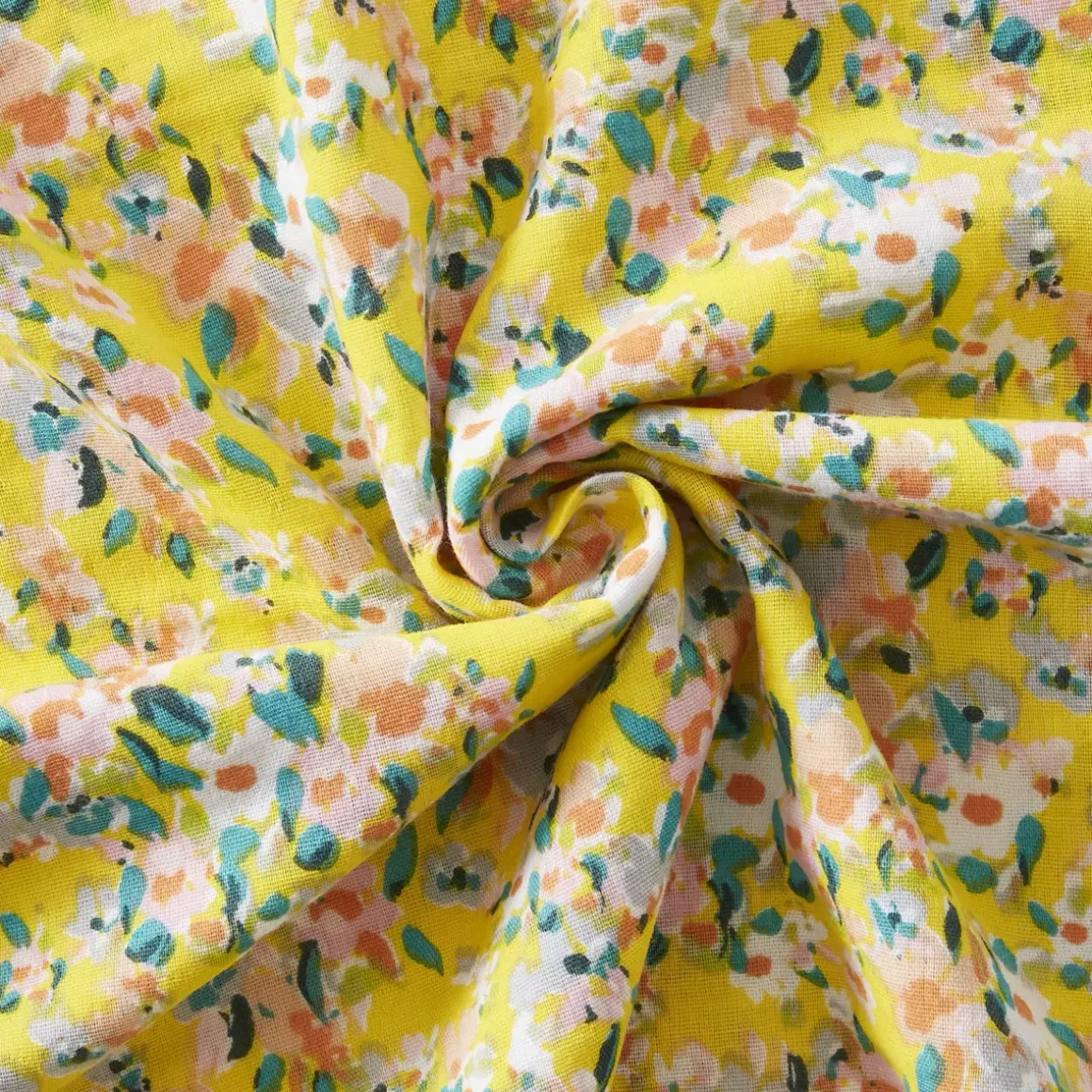 Federa cuscino letto quadrata in garza di cotone (60 x 60 cm) Abigaël Giallo