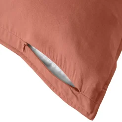 Federa cuscino letto quadrato lyocell Tencel™ lavato (80 x 80 cm) Olivia Terracotta