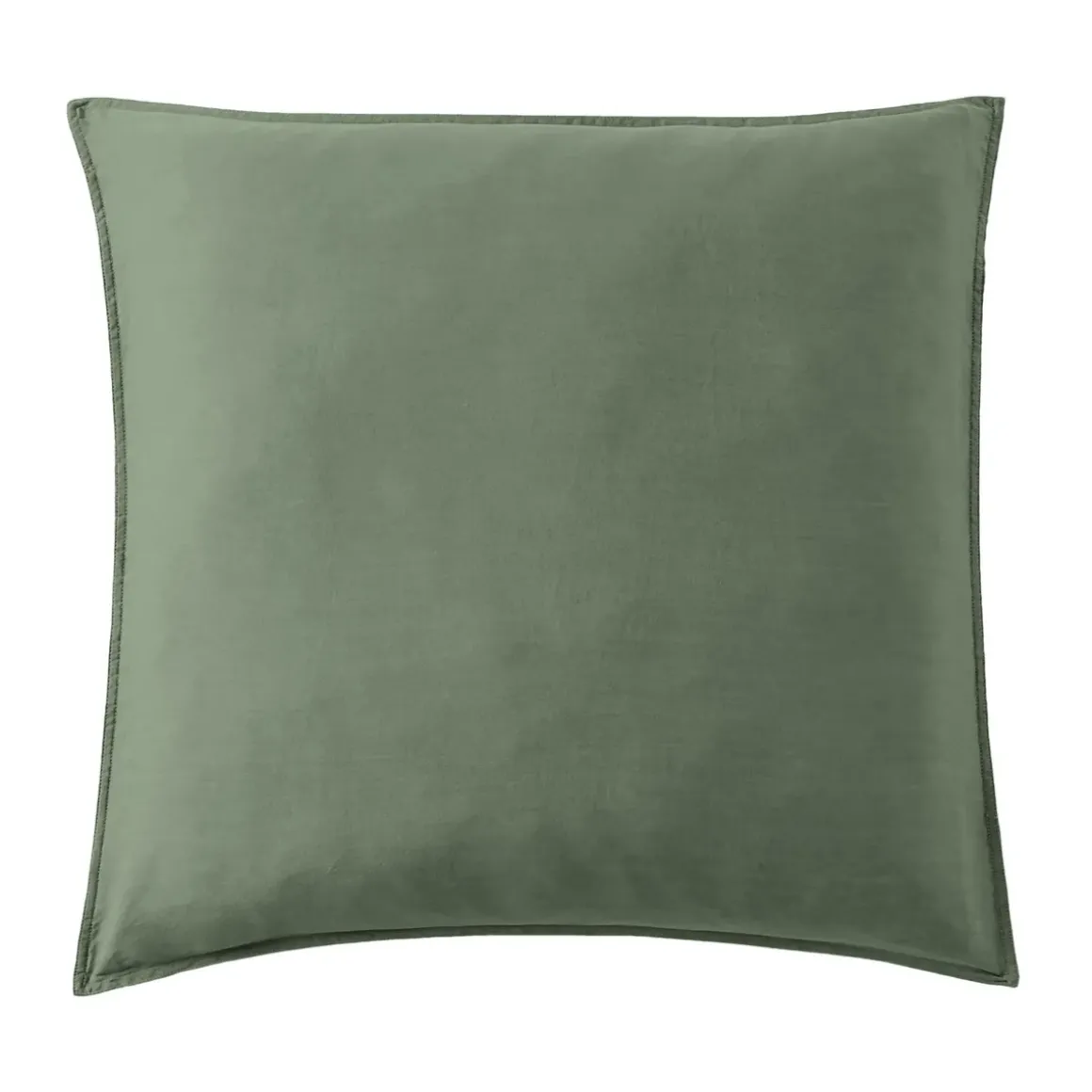 Federa cuscino letto quadrato lyocell Tencel™ lavato (80 x 80 cm) Olivia verde rosmarino