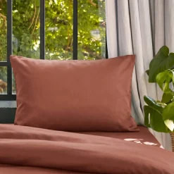 Federa cuscino letto rettangolare lyocell Tencel™ lavato (50 x 80 cm) Olivia Terracotta