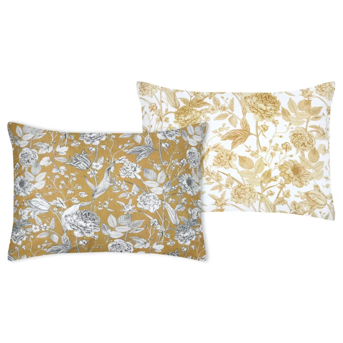 Federa cuscino letto rettangolare percalle di cotone (50 x 70 cm) Jacinthe Giallo senape