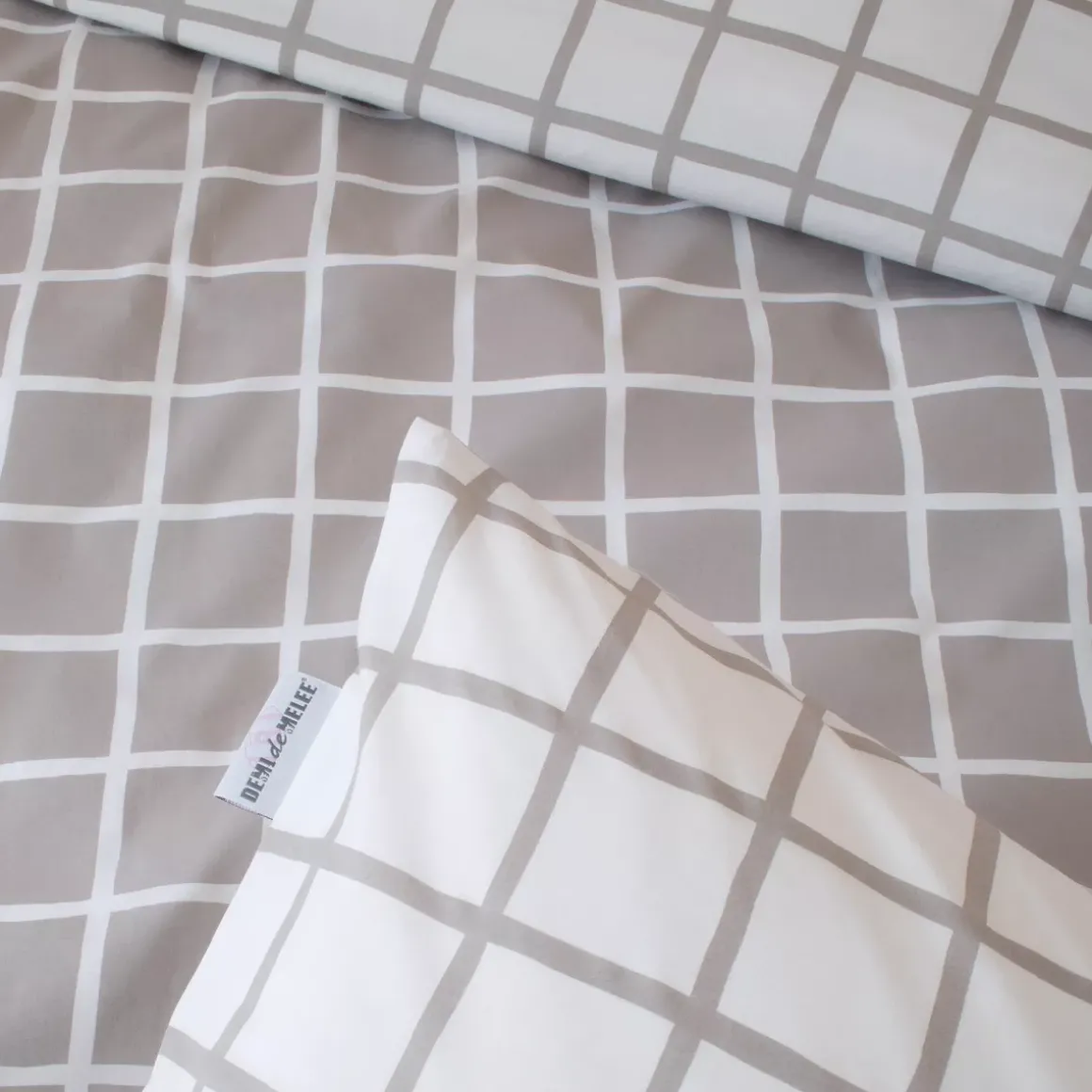 Federa cuscino letto rettangolare percalle di cotone (50 x 70 cm) Max Grigia