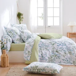 Federa cuscino letto rettangolare in raso di cotone (50 x 70 cm) Angèle Verde tiglio