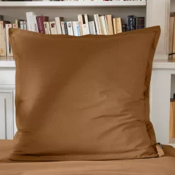 Federa cuscino quadrata in percalle di cotone (80 x 80 cm) Cali Camel