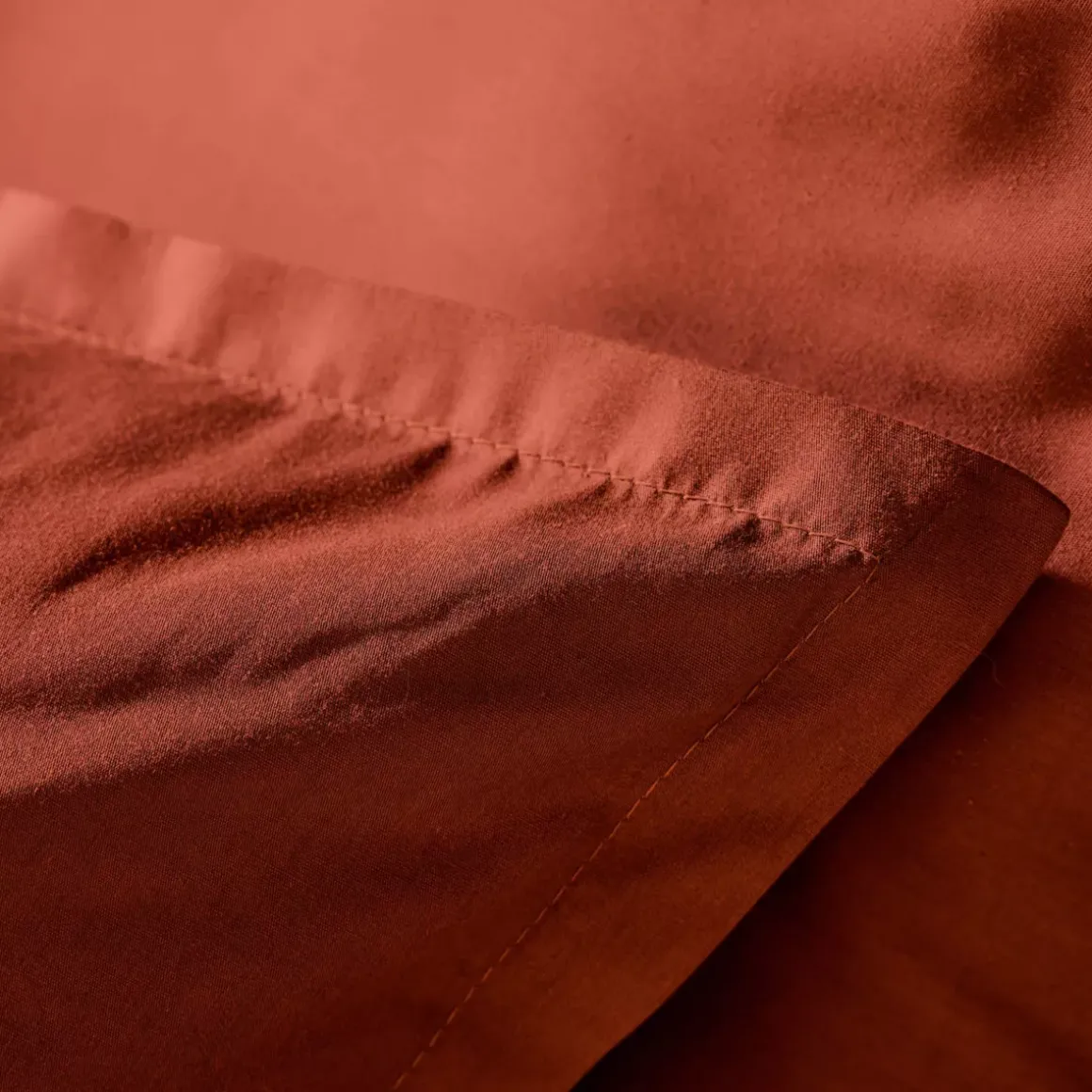 Federa cuscino rettangolare percalle di cotone (80 cm) Cali Terracotta