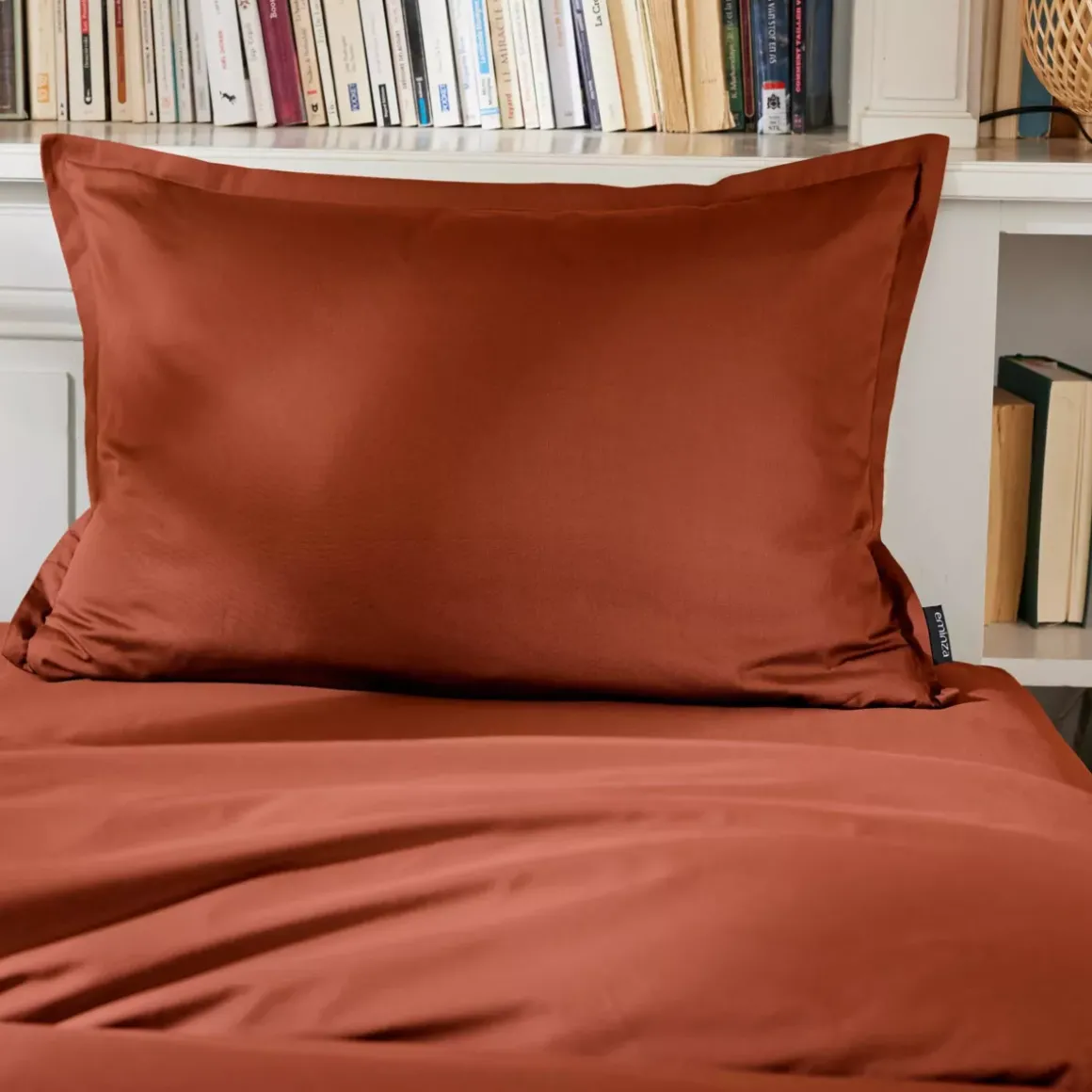 Federa cuscino rettangolare percalle di cotone (70 cm) Cali Terracotta