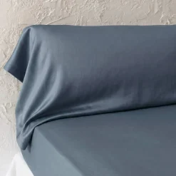Federa per cuscino a rullo in lyocell Tencel™ lavato (27 x 185 cm) Olivia Blu Stone