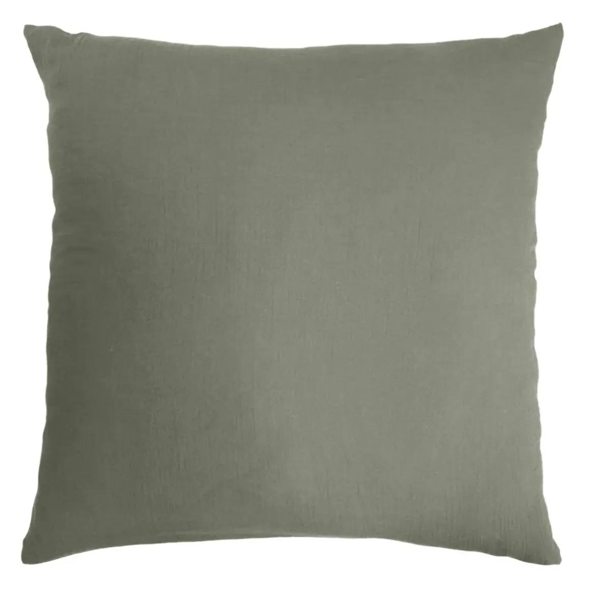 Federa per cuscino letto quadrata in garza di cotone (80 x 80 cm) Gaia Verde rosmarino