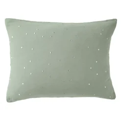 Federa per cuscino letto rettangolare in garza di cotone (50 x 70 cm) Gaïa Chic Verde eucalipto