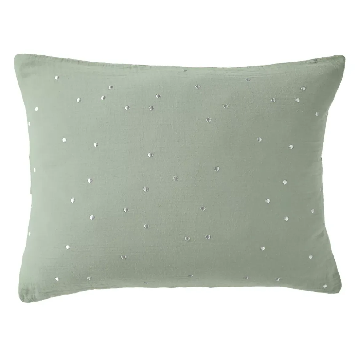 Federa per cuscino letto rettangolare in garza di cotone (50 x 70 cm) Gaïa Chic Verde eucalipto