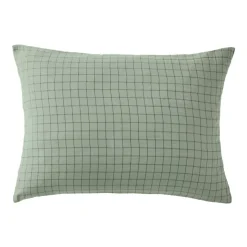 Federa per cuscino letto rettangolare in garza di cotone (50 x 70 cm) Gaïa Mix Verde eucalipto