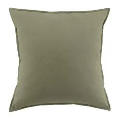 Federa per cuscino quadrata flanella di cotone (80 x 80 cm) Nina Verde rosmarino