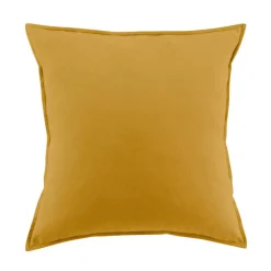 Federa per cuscino quadrata flanella di cotone (63 x 63 cm) Nina Giallo ocra