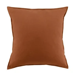 Federa per cuscino quadrata flanella di cotone (63 x 63 cm) Nina Terracotta