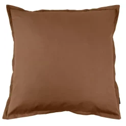 Federa per cuscino quadrata in percalle di cotone (80 x 80 cm) Cali Marrone cioccolato