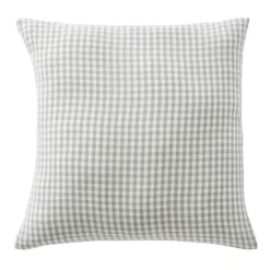 Federa per cuscino quadrata in garza di cotone (60 x 60 cm) Gaïa vichy Verde eucalipto