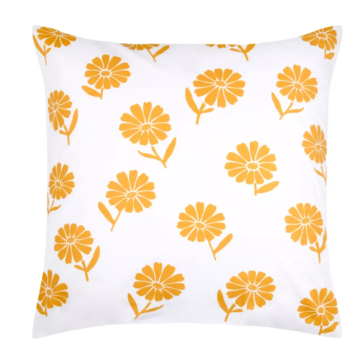 Federa per cuscino quadrato in percalle (63 x 63 cm) Blandine Giallo senape