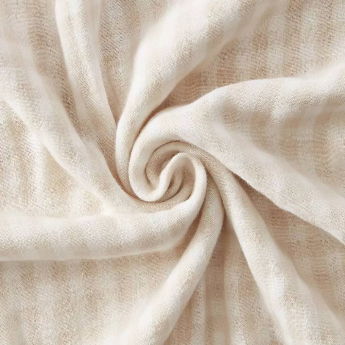 Federa per cuscino rettangolare in garza di cotone (50 x 70 cm) Gaïa vichy Beige