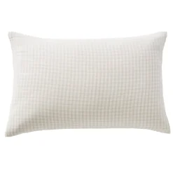 Federa per cuscino rettangolare in garza di cotone (50 x 70 cm) Gaïa vichy Beige