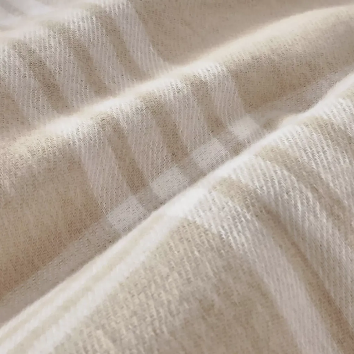 Federa per cuscino rettangolare flanella di cotone (50 x 80 cm) Nina quadri Beige