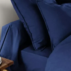 Federa per cuscino rettangolare flanella di cotone (50 x 80 cm) Nina Blu navy