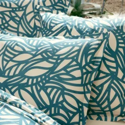 Federa quadrata cotone lavato (65 x 65 cm) Serena Blu
