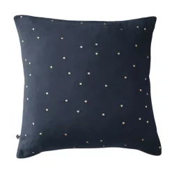 Federa quadrata garza di cotone (60 cm) Gaïa Chic Blu notte