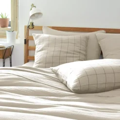 Federa quadrata garza di cotone (60 cm) Gaïa Match Beige pampa
