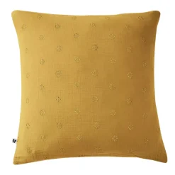 Federa quadrata garza di cotone (60 cm) Gaïa Boho Giallo zafferano