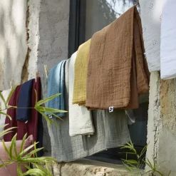 Federa quadrata garza di cotone (60 cm) Gaïa Boho Giallo zafferano