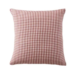 Federa quadrata garza di cotone (80 x 80 cm) Gaïa Vichy Terracotta