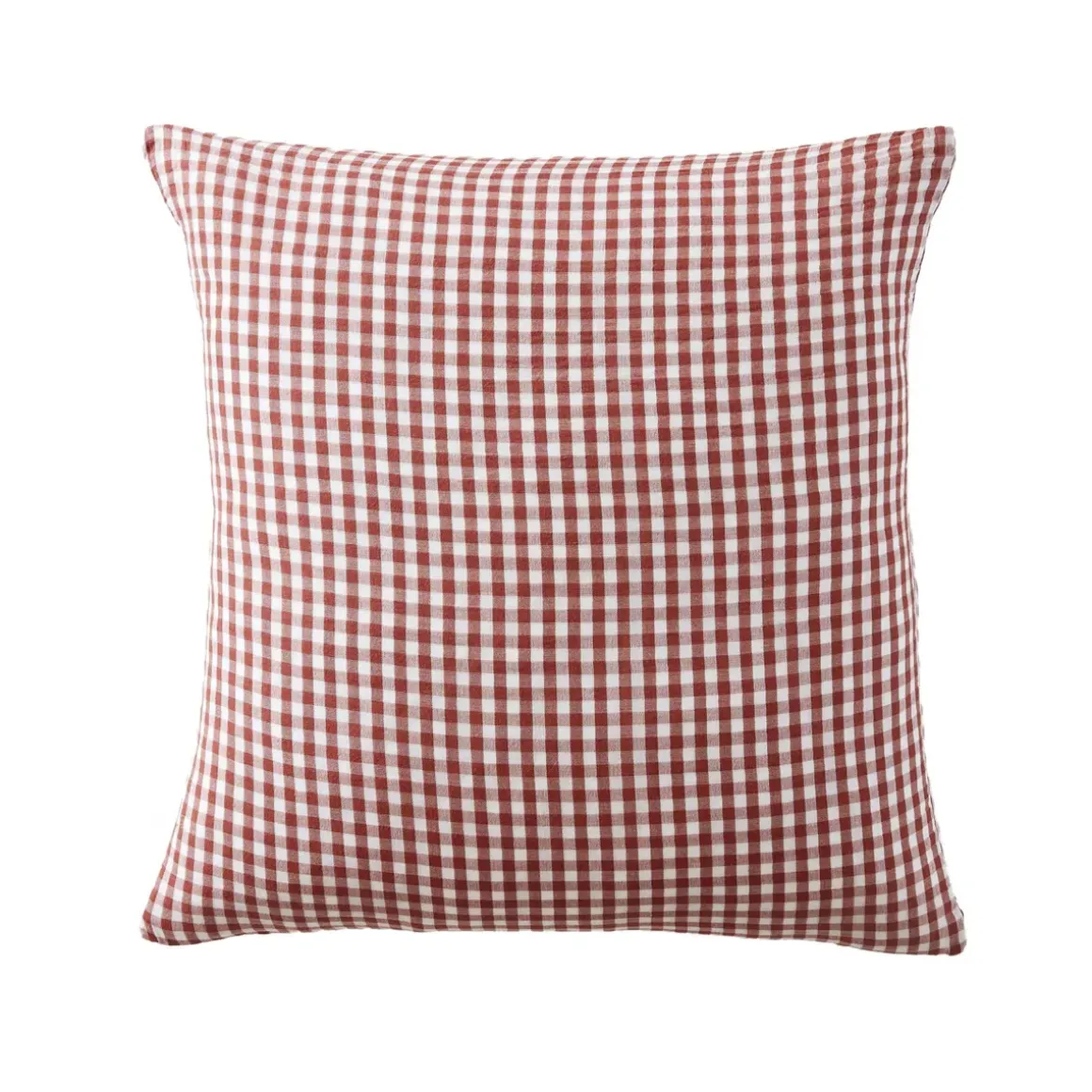Federa quadrata garza di cotone (80 x 80 cm) Gaïa Vichy Terracotta