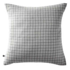 Federa quadrata garza di cotone (60 x 60 cm) Gaïa Mix Grigio nuvola
