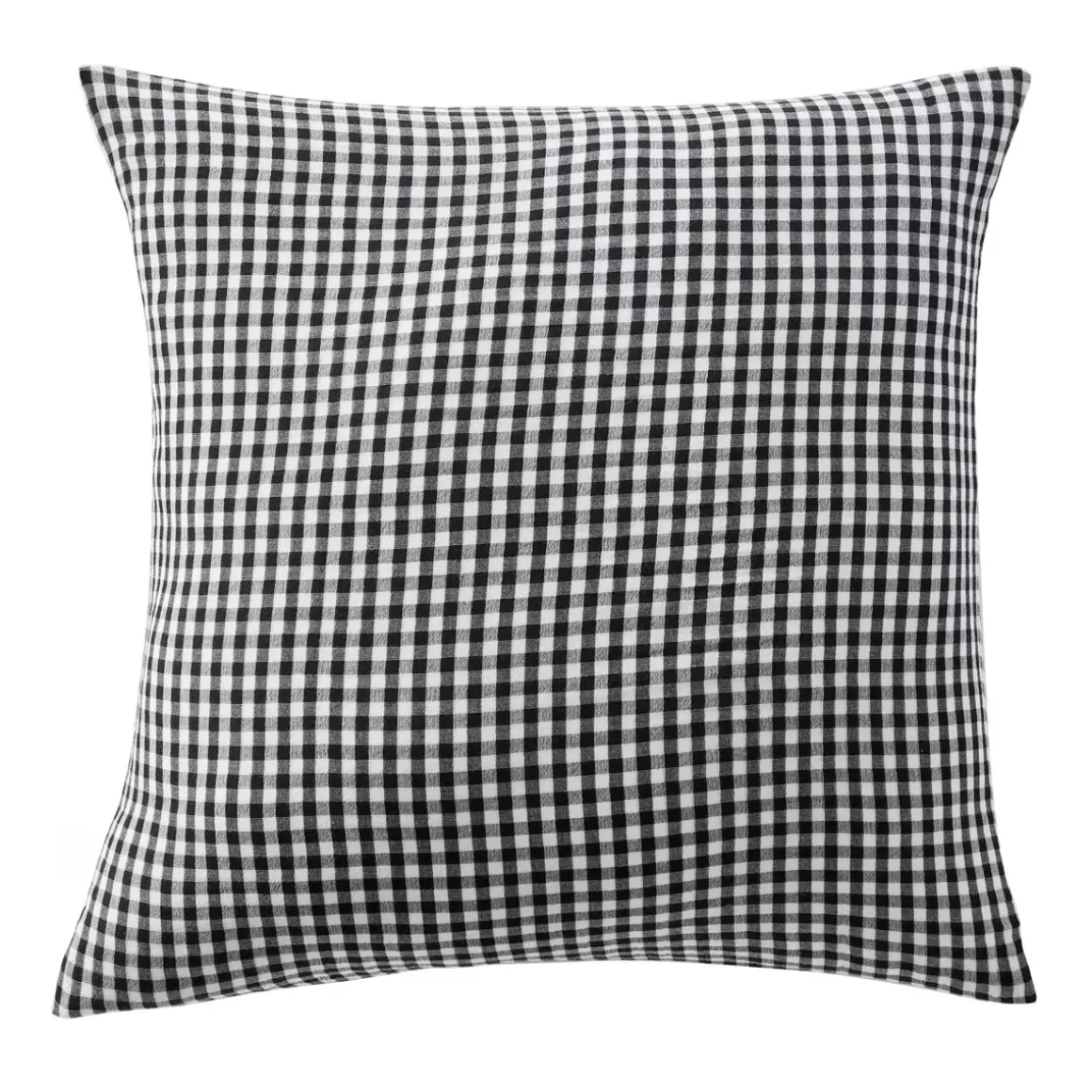 Federa Quadrata in garza di cotone (80 x 80 cm) Gaïa Vichy Nero