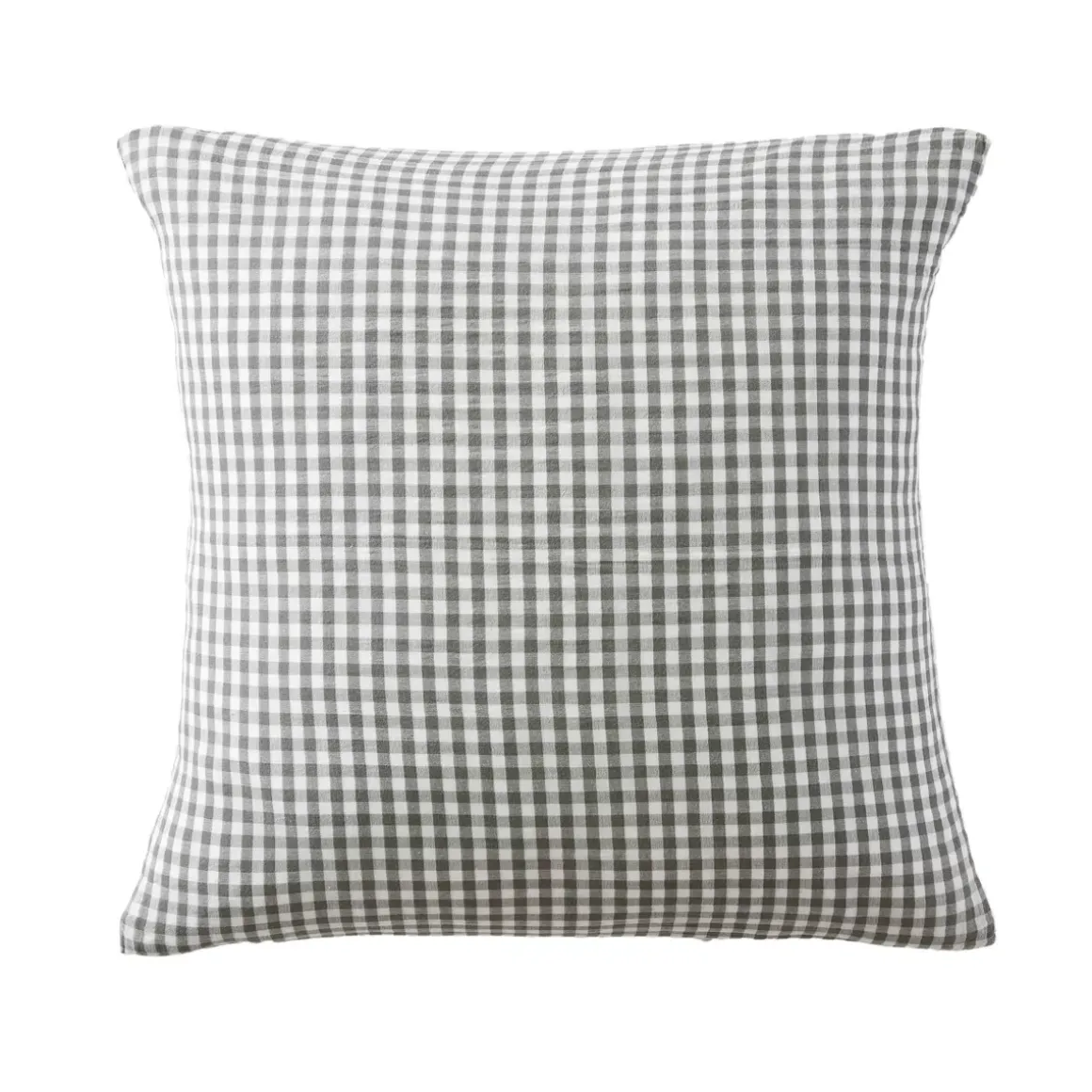 Federa quadrata in garza di cotone (80 x 80 cm) Gaïa Vichy Verde rosmarino