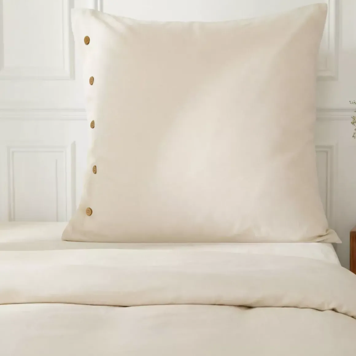 Federa quadrata in percalle di cotone (80 x 80 cm) Diane Beige
