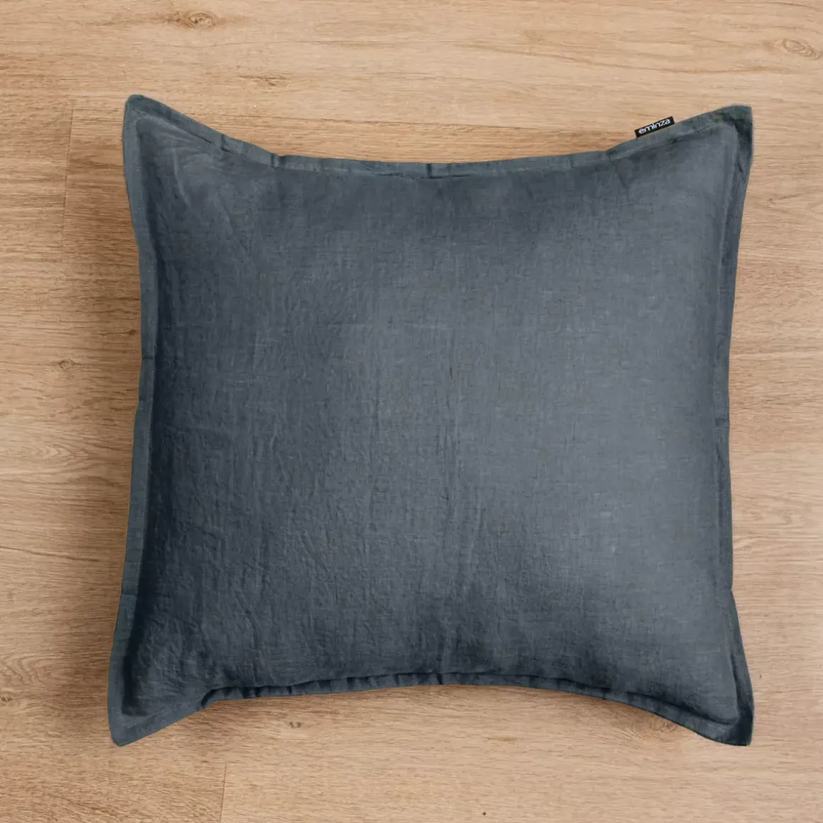 Federa quadrata lino lavato (60 cm) Louise Grigio ardesia