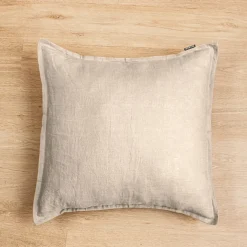Federa quadrata lino lavato (60 cm) Louise Beige