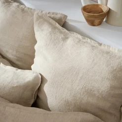 Federa quadrata lino lavato (80 cm) Louise Beige