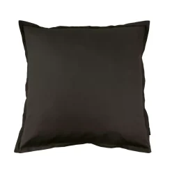Federa quadrata percalle di cotone (65 cm) Cali Nero