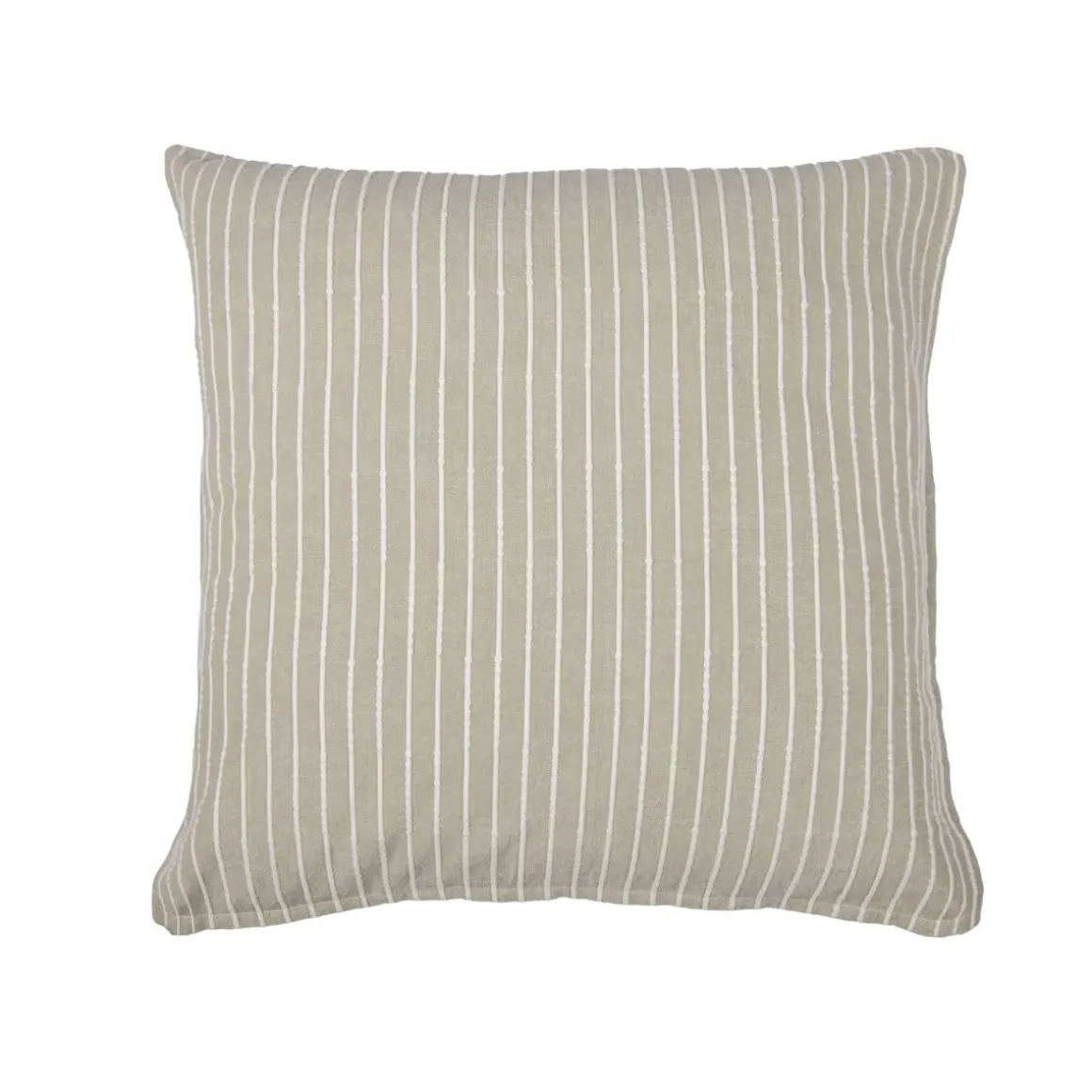 Federa quadrata reversibile in cotone testurizzato e percale (60 x 60 cm) Alice Ecru