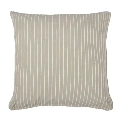 Federa quadrata reversibile in cotone testurizzato e percale (80 x 80 cm) Alice Ecru
