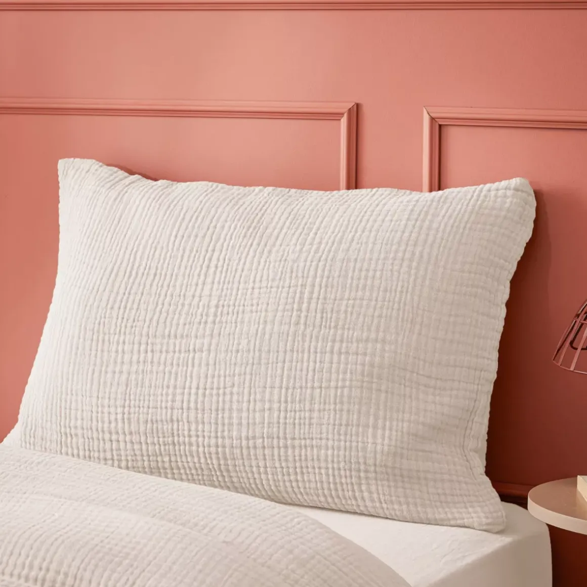 Federa quadrupla garza di cotone (50 x 80 cm) Victoria x Gaïa Beige Pampa