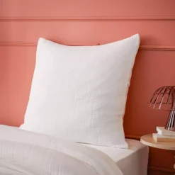 Federa quadrupla garza di cotone (60 x 60 cm) Victoria x Gaïa Bianco chantilly