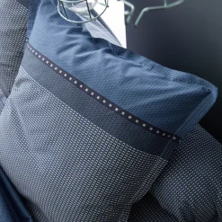 Federa rettagolare raso di cotone Enzo Blu