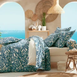 Federa rettangolare cotone lavato (50 x 70 cm) Serena Blu