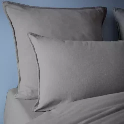 Federa rettangolare flanella di cotone (50 x 70 cm) Théa Grigio antracite