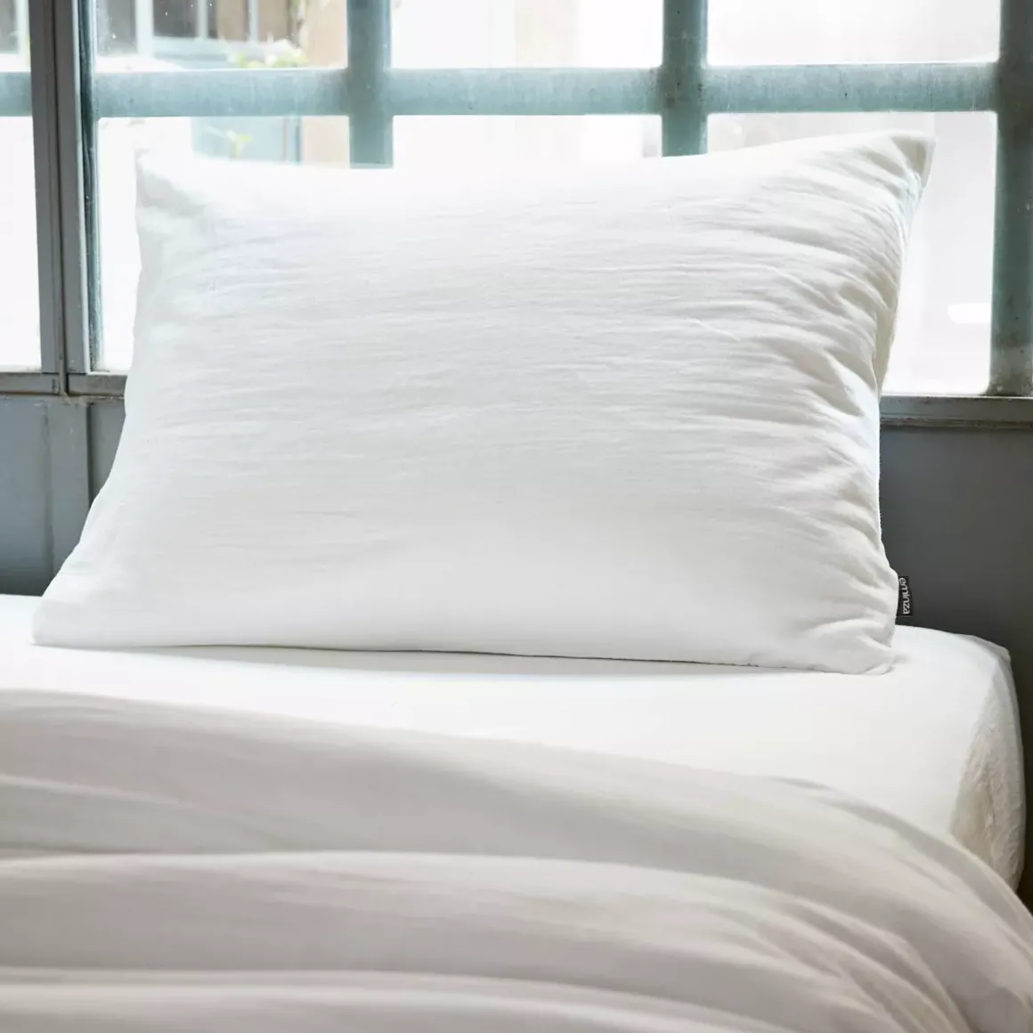 Federa rettangolare garza di cotone (50 x 70 cm) Gaïa Bianco chantilly