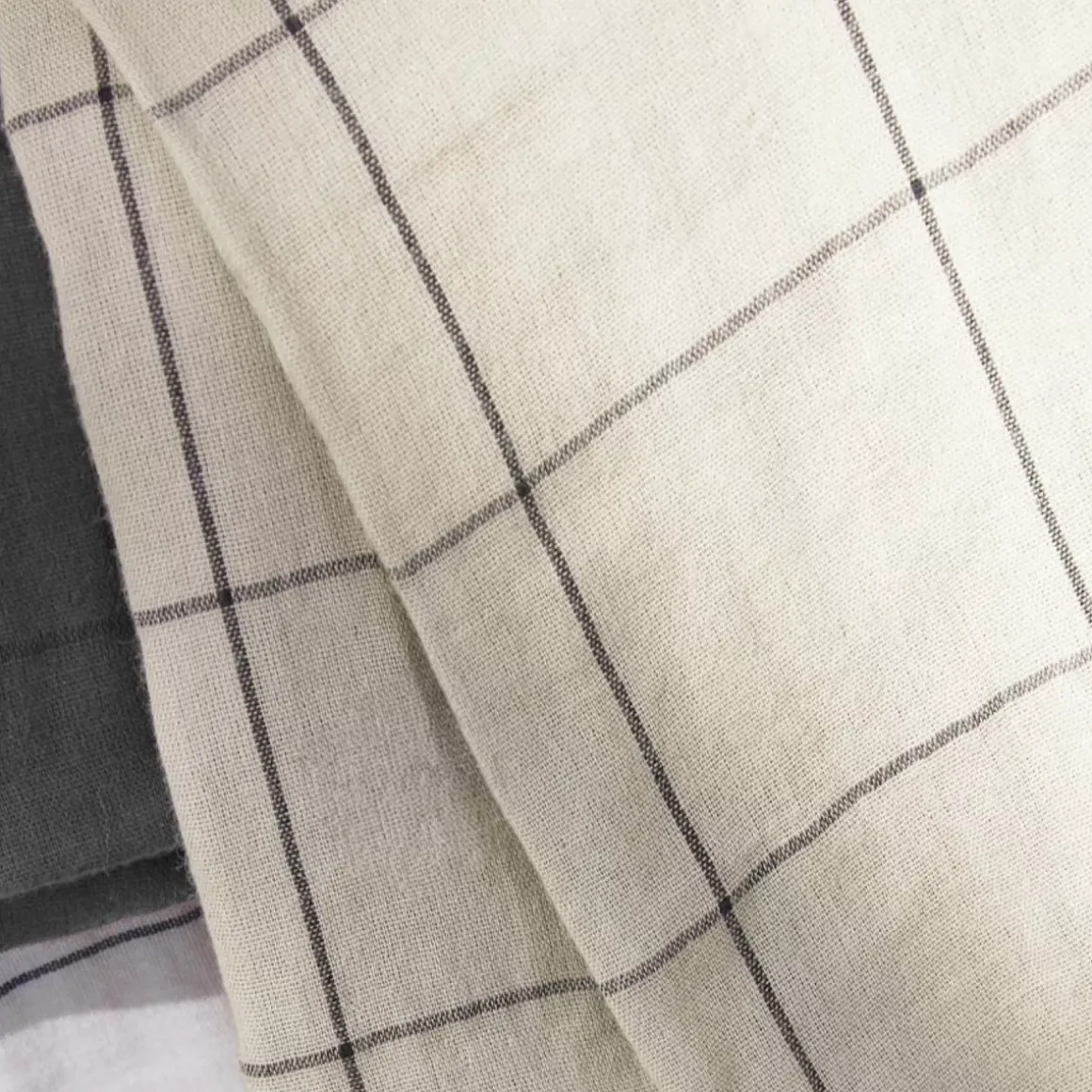 Federa rettangolare garza di cotone (70 cm) Gaïa Match Beige pampa