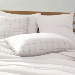 Federa rettangolare garza di cotone (70 cm) Gaïa Match Bianco chantilly